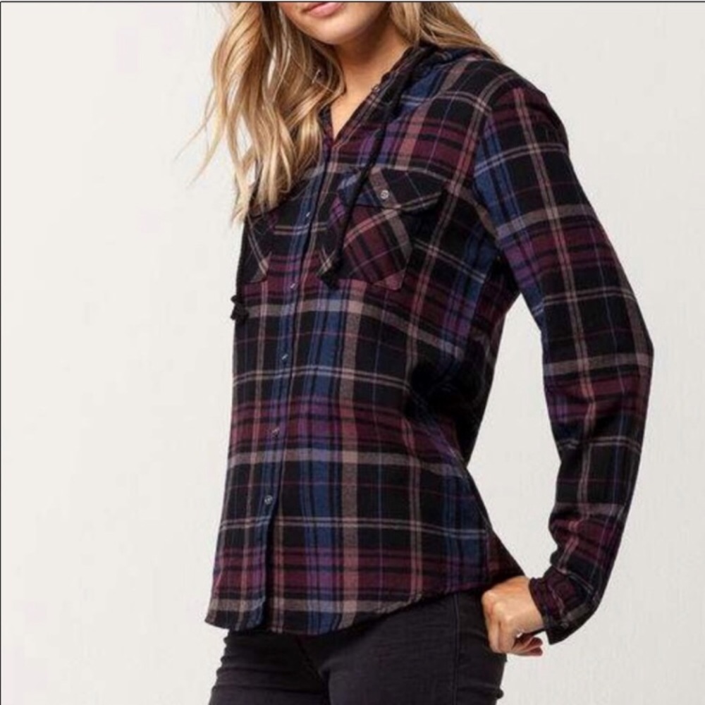Sky & Sparrow hooded flannel